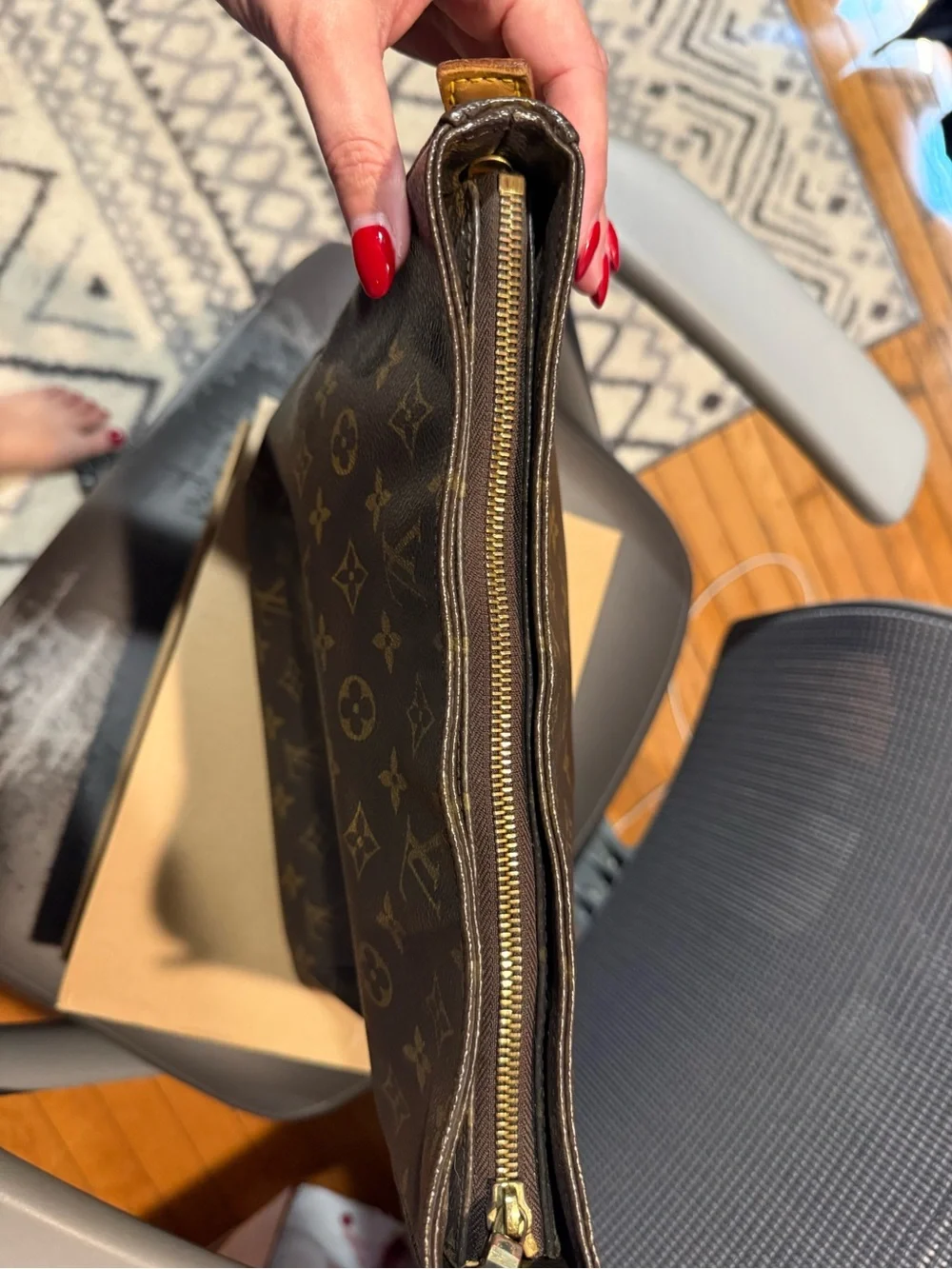 Louis Vuitton Brown Monogram Canvas Shoulder Bag